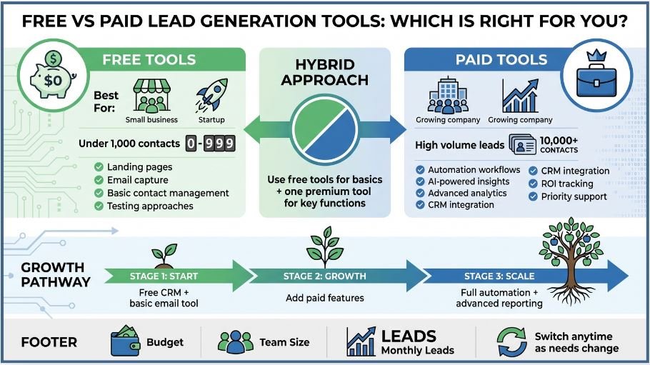 free vs paid lead generation tools