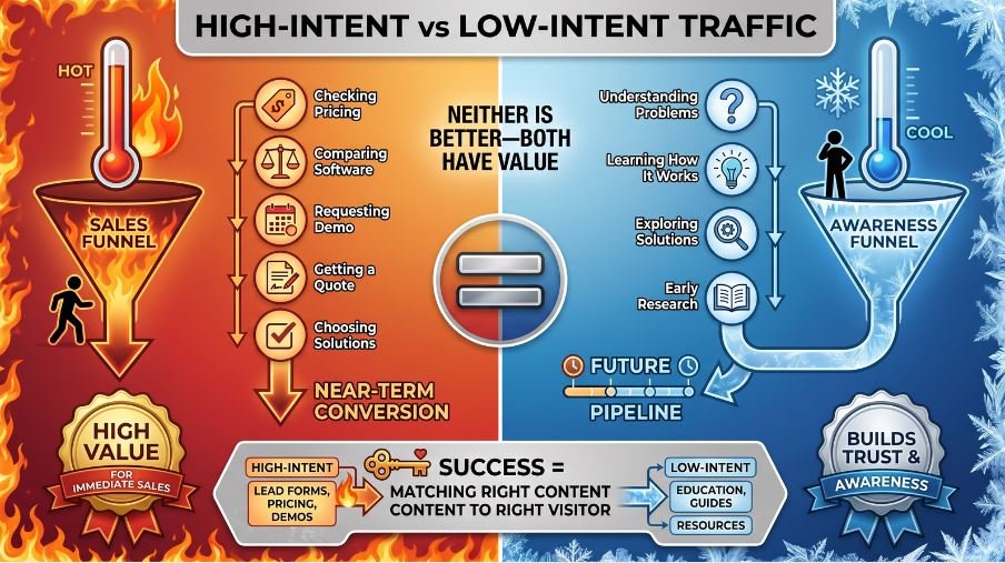 high intent vs low intent traffic